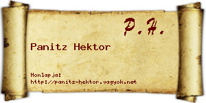 Panitz Hektor névjegykártya